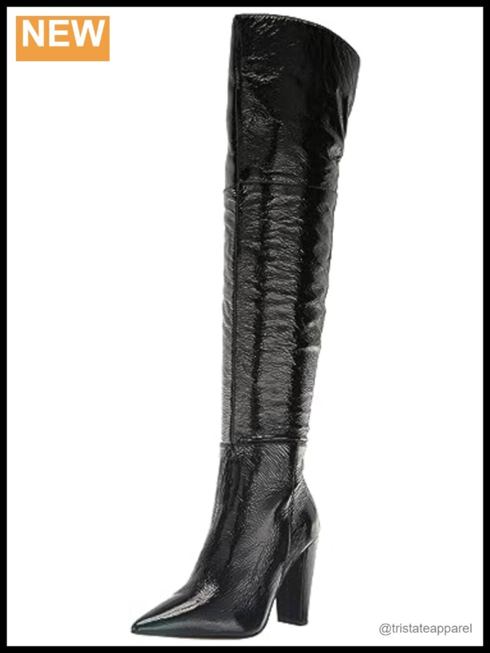 Vince Camuto Minnada Leather Over-the-Knee Boots Zip Pointed Flare Heel